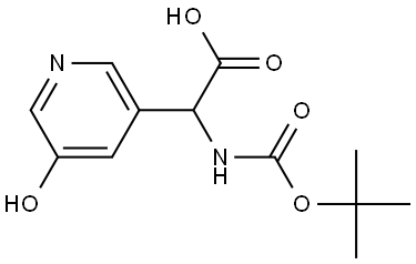 2-((tert-Butoxycarbonyl)amino)-2-(5-hydroxypyridin-3-yl)acetic acid Struktur