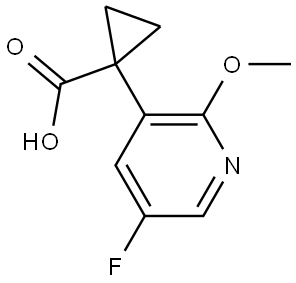 Cyclopropanecarboxylic acid, 1-(5-fluoro-2-methoxy-3-pyridinyl)- Struktur