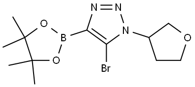 5-bromo-1-(tetrahydrofuran-3-yl)-4-(4,4,5,5-tetramethyl-1,3,2-dioxaborolan-2-yl)-1H-1,2,3-triazole Struktur