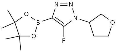 5-fluoro-1-(tetrahydrofuran-3-yl)-4-(4,4,5,5-tetramethyl-1,3,2-dioxaborolan-2-yl)-1H-1,2,3-triazole Struktur