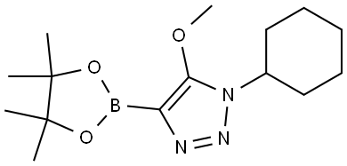 1-cyclohexyl-5-methoxy-4-(4,4,5,5-tetramethyl-1,3,2-dioxaborolan-2-yl)-1H-1,2,3-triazole Struktur