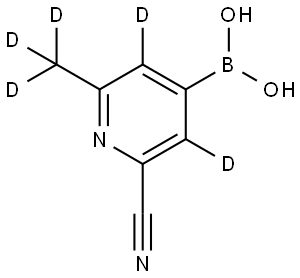 (2-cyano-6-(methyl-d3)pyridin-4-yl-3,5-d2)boronic acid Struktur