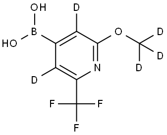 (2-(methoxy-d3)-6-(trifluoromethyl)pyridin-4-yl-3,5-d2)boronic acid Struktur