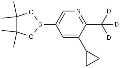 3-cyclopropyl-2-(methyl-d3)-5-(4,4,5,5-tetramethyl-1,3,2-dioxaborolan-2-yl)pyridine Struktur