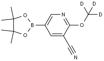 2-(methoxy-d3)-5-(4,4,5,5-tetramethyl-1,3,2-dioxaborolan-2-yl)nicotinonitrile Struktur