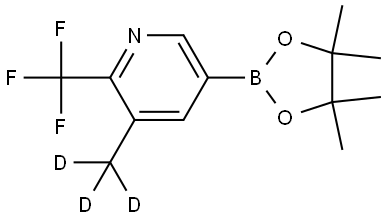 3-(methyl-d3)-5-(4,4,5,5-tetramethyl-1,3,2-dioxaborolan-2-yl)-2-(trifluoromethyl)pyridine Struktur