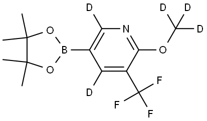 2-(methoxy-d3)-5-(4,4,5,5-tetramethyl-1,3,2-dioxaborolan-2-yl)-3-(trifluoromethyl)pyridine-4,6-d2 Struktur