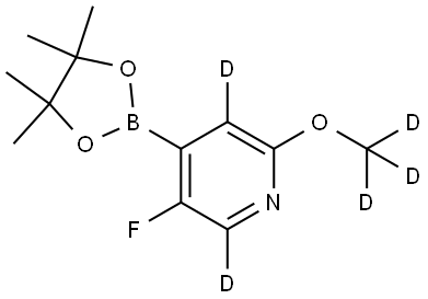 5-fluoro-2-(methoxy-d3)-4-(4,4,5,5-tetramethyl-1,3,2-dioxaborolan-2-yl)pyridine-3,6-d2 Struktur