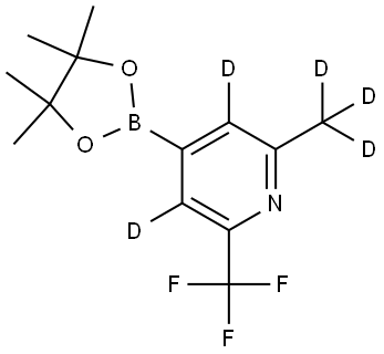 2-(methyl-d3)-4-(4,4,5,5-tetramethyl-1,3,2-dioxaborolan-2-yl)-6-(trifluoromethyl)pyridine-3,5-d2 Struktur