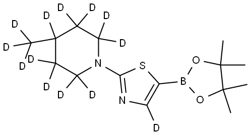 2-(4-(methyl-d3)piperidin-1-yl-2,2,3,3,4,5,5,6,6-d9)-5-(4,4,5,5-tetramethyl-1,3,2-dioxaborolan-2-yl)thiazole-4-d Struktur