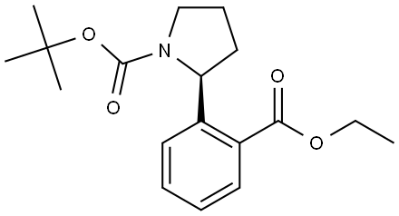 tert-butyl (S)-2-(2-(ethoxycarbonyl)phenyl)pyrrolidine-1-carboxylate Struktur