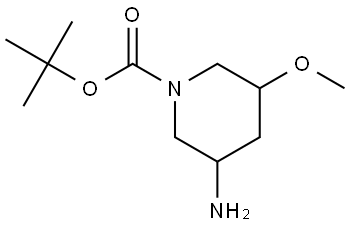 tert-butyl 3-amino-5-methoxypiperidine-1-carboxylate Struktur