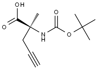 (2S)-2-{[(tert-butoxy)carbonyl]amino}-2-methylpent-4-ynoic acid Struktur