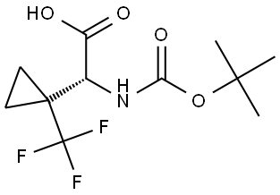 (R)-2-((tert-butoxycarbonyl)amino)-2-(1-(trifluoromethyl)cyclopropyl)acetic acid Struktur