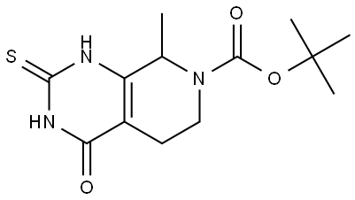 tert-butyl 8-methyl-4-oxo-2-sulfanylidene-1H,2H,3H,4H,5H,6H,7H,8H-pyrido[3,4-d]pyrimidine-7-carboxylate Struktur