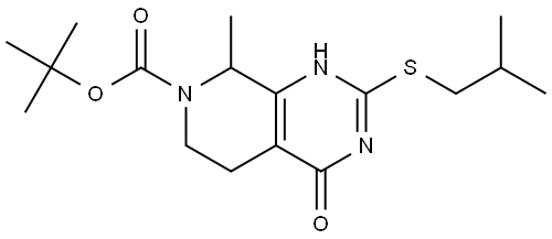 tert-butyl 2-(isobutylthio)-8-methyl-4-oxo-4,5,6,8-tetrahydropyrido[3,4-d]pyrimidine-7(3H)-carboxylate Struktur