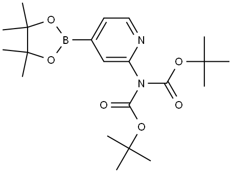 Imidodicarbonic acid, 2-[4-(4,4,5,5-tetramethyl-1,3,2-dioxaborolan-2-yl)-2-pyridinyl]-, 1,3-bis(1,1-dimethylethyl) ester Struktur