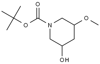 tert-butyl 3-hydroxy-5-methoxypiperidine-1-carboxylate Struktur