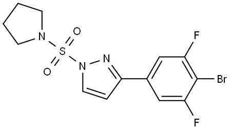 3-(4-Bromo-3,5-difluorophenyl)-1-(1-pyrrolidinylsulfonyl)-1H-pyrazole Struktur