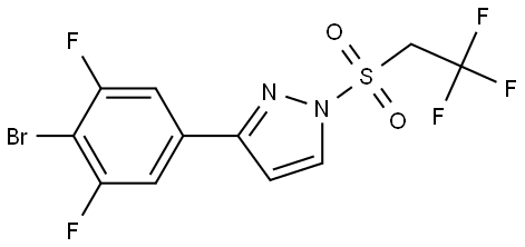 3-(4-Bromo-3,5-difluorophenyl)-1-[(2,2,2-trifluoroethyl)sulfonyl]-1H-pyrazole Struktur