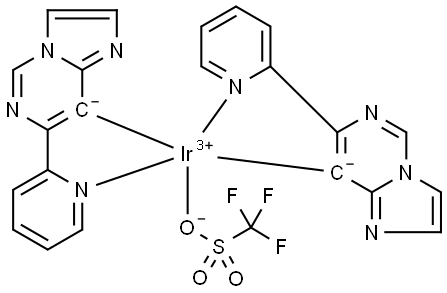 Iridium, bis[7-(2-pyridinyl-kN)imidazo[1,2-c]pyrimidin-8-yl-kC](1,1,1-trifluoromethanesulfonato-kO)- Struktur