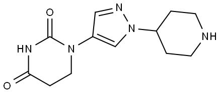 2,4(1H,3H)-Pyrimidinedione, dihydro-1-[1-(4-piperidinyl)-1H-pyrazol-4-yl]- Struktur