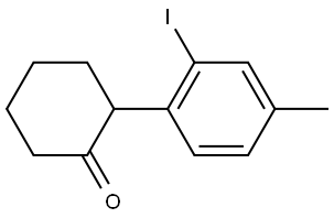 2-(2-iodo-4-methylphenyl)cyclohexan-1-one Struktur