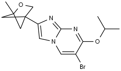 6-bromo-7-isopropoxy-2-(1-methyl-2-oxabicyclo[2.1.1]hexan-4-yl)imidazo[1,2-a]pyrimidine Structure