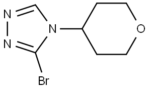 3-bromo-4-(tetrahydro-2H-pyran-4-yl)-4H-1,2,4-triazole Struktur