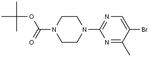 tert-butyl 4-(5-bromo-4-methylpyrimidin-2-yl)piperazine-1-carboxylate Struktur