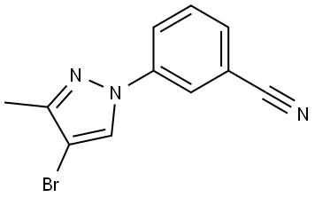 3-(4-bromo-3-methyl-1H-pyrazol-1-yl)benzonitrile Struktur