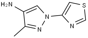 3-methyl-1-(thiazol-4-yl)-1H-pyrazol-4-amine Struktur