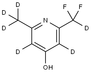 2-(difluoromethyl-d)-6-(methyl-d3)pyridin-3,5-d2-4-ol Struktur