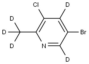 5-bromo-3-chloro-2-(methyl-d3)pyridine-4,6-d2 Struktur