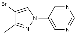 5-(4-bromo-3-methyl-1H-pyrazol-1-yl)pyrimidine Struktur