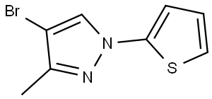 4-bromo-3-methyl-1-(thiophen-2-yl)-1H-pyrazole Struktur