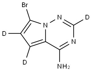 7-bromopyrrolo[2,1-f][1,2,4]triazin-2,5,6-d3-4-amine Struktur