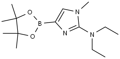 N,N-diethyl-1-methyl-4-(4,4,5,5-tetramethyl-1,3,2-dioxaborolan-2-yl)-1H-imidazol-2-amine Struktur