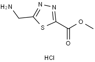 methyl 5-(aminomethyl)-1,3,4-thiadiazole-2-carboxylate hydrochloride Struktur