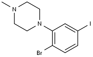 1-(2-bromo-5-iodophenyl)-4-methylpiperazine Struktur