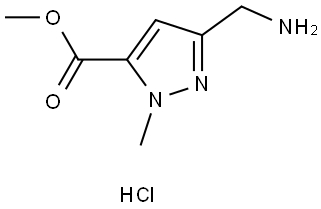 Methyl 5-(aminomethyl)-2-methyl-pyrazole-3-carboxylate hydrochloride Struktur