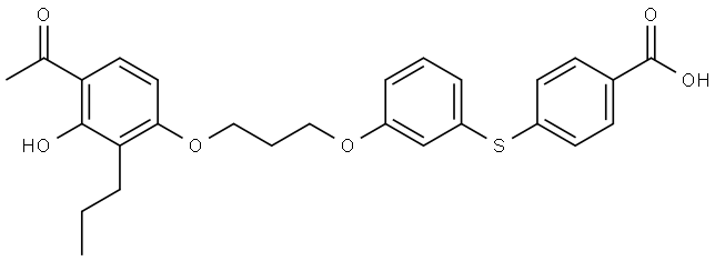 4-([3-[3-(4-ACETYL-3-HYDROXY-2-PROPYLPHENOXY)PROPOXY]PHENYL]SULFANYL)BENZOIC ACID Struktur