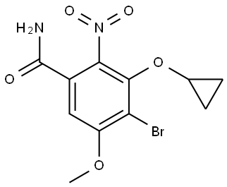 4-Bromo-3-(cyclopropyloxy)-5-methoxy-2-nitrobenzamide Struktur