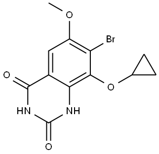 7-Bromo-8-(cyclopropyloxy)-6-methoxy-2,4(1H,3H)-quinazolinedione Struktur