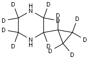 2-(cyclopropyl-d5)piperazine-2,3,3,5,5,6,6-d7 Struktur