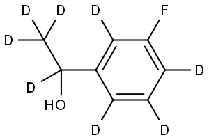 1-(3-fluorophenyl-2,4,5,6-d4)ethan-1,2,2,2-d4-1-ol Struktur