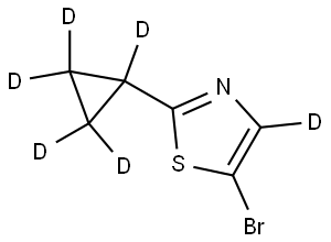 5-bromo-2-(cyclopropyl-d5)thiazole-4-d Struktur