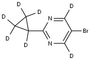 5-bromo-2-(cyclopropyl-d5)pyrimidine-4,6-d2 Struktur