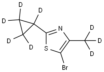 5-bromo-2-(cyclopropyl-d5)-4-(methyl-d3)thiazole Struktur