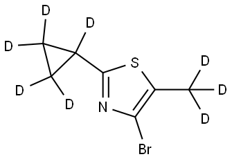 4-bromo-2-(cyclopropyl-d5)-5-(methyl-d3)thiazole Struktur